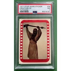 Star Wars 1977 Tusken Creature of Tatooine Sticker Card #39 PSA 7 CERT#65314191